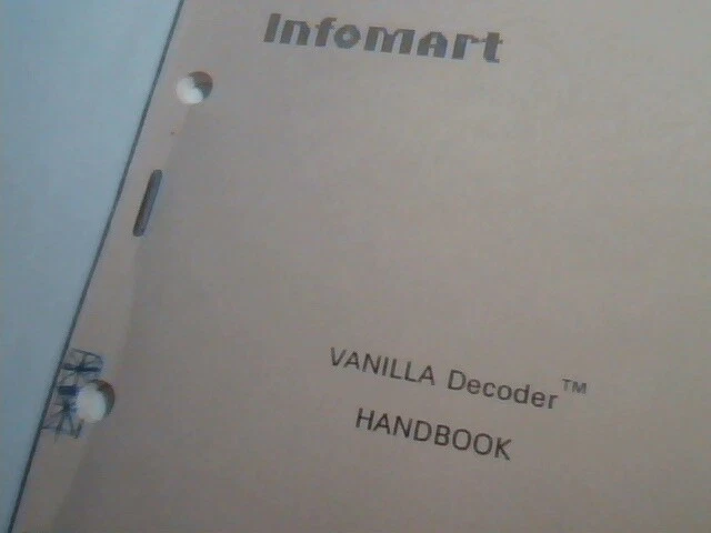 User's Manual Guide - Vanilla Decoder Handbook Infomart 1985 - image 2