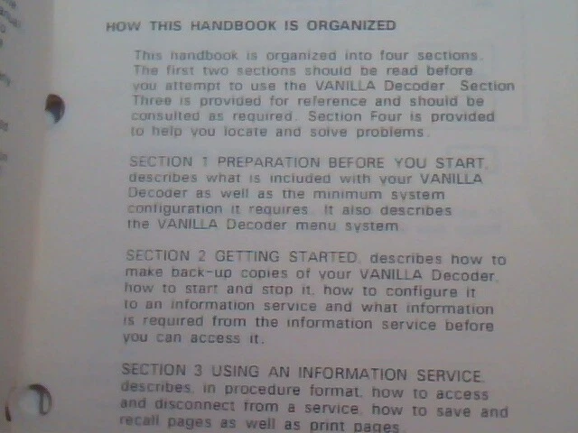 User's Manual Guide - Vanilla Decoder Handbook Infomart 1985 - image 4