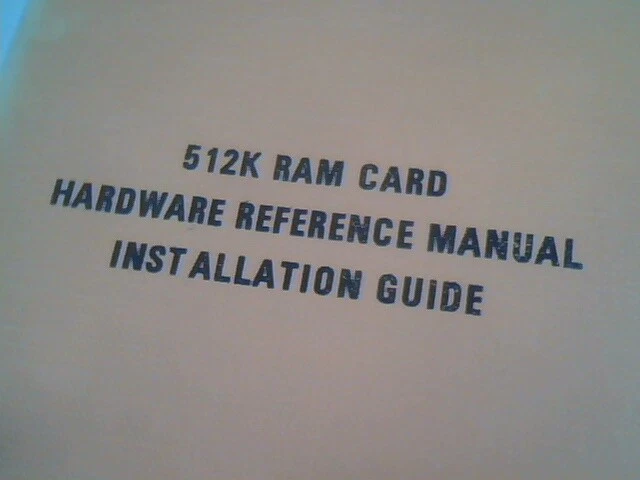 User's Manual Guide - 512K RAM card IBM Computer - image 2