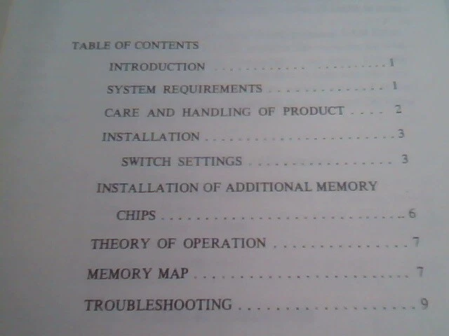 User's Manual Guide - 512K RAM card IBM Computer - image 5