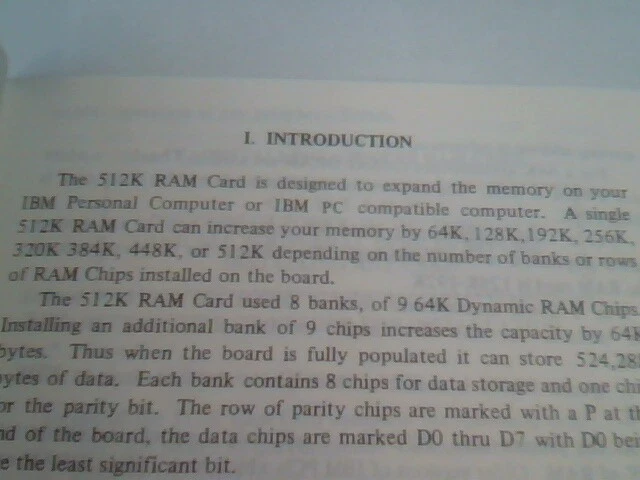 User's Manual Guide - 512K RAM card IBM Computer - image 6