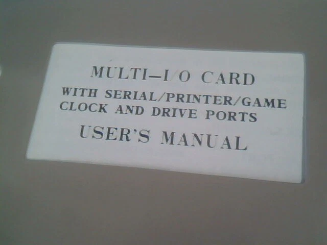 User's Manual Guide - Multi-I/O Card BS-310 with serial printer game clock - image 2