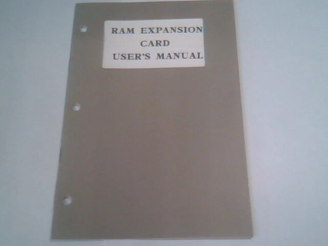 User's Manual Guide - BS-500 RAM Expansion Card