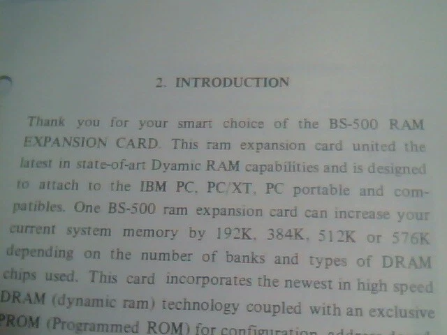 User's Manual Guide - BS-500 RAM Expansion Card - image 3