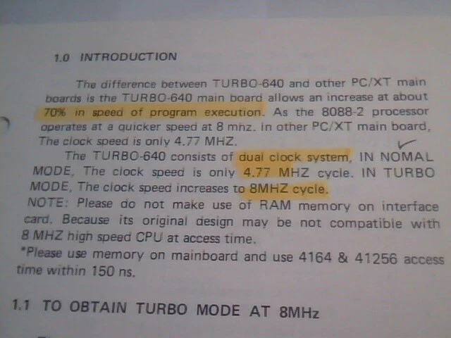 User's Manual Guide - Turbo 640 Mainboard 8088-2 PC/XT clone vintage - image 3