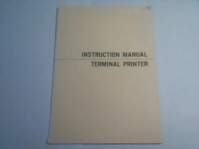 User's Guide Manual - Terminal Printer 80-column serial dot matrix