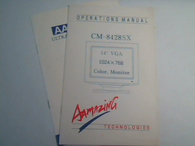 User's Guide Manual - Aamazing Tech CM-8428SX VGA Color Monitor 14"