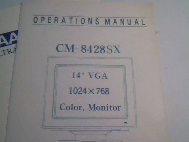 User's Guide Manual - Aamazing Tech CM-8428SX VGA Color Monitor 14" - image 2