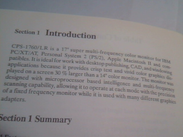 User's Guide Manual CTX CPS-1760/LR 17" color monitor multi-frequency - image 5