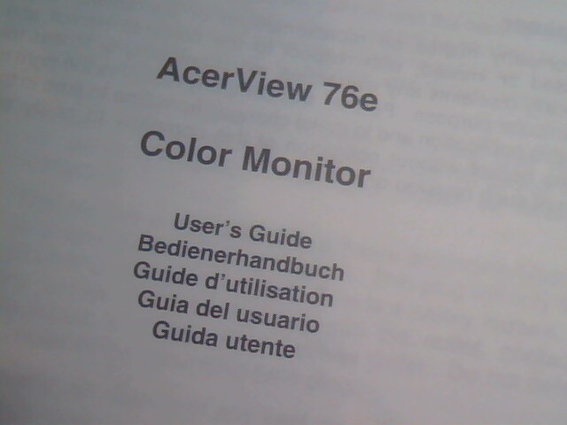 User's Guide Manual - AcerView 76e 17" CRT Color Monitor - image 4