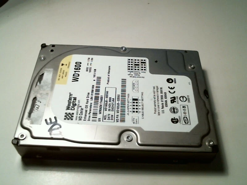 IDE Hard Disk Drive Western Digital WD1600 Caviar WD1600JB-00EVA0 DSHCTJAA