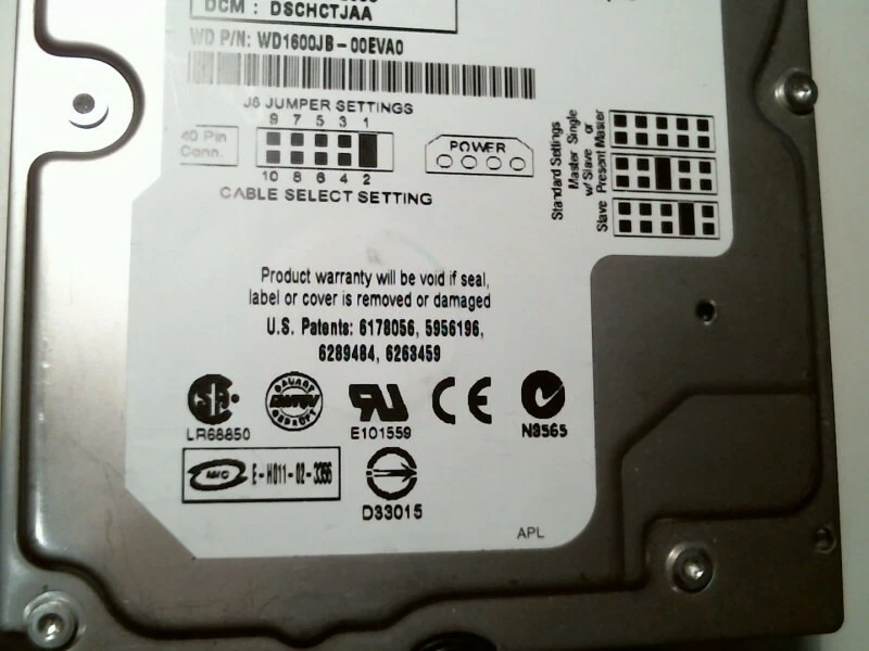 IDE Hard Disk Drive Western Digital WD1600 Caviar WD1600JB-00EVA0 DSHCTJAA - image 3