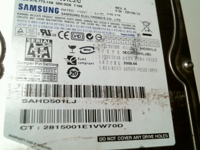 SATA Hard Disk Drive Samsung HD501LJ/C 500GB Rev A 410114CQ312132 - image 3