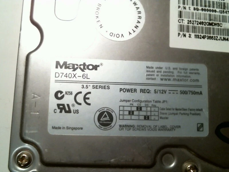 IDE Hard Disk Drive Maxtor AT D740X-6L MX6L060J3 253455-001 19K1570 60GB - image 2
