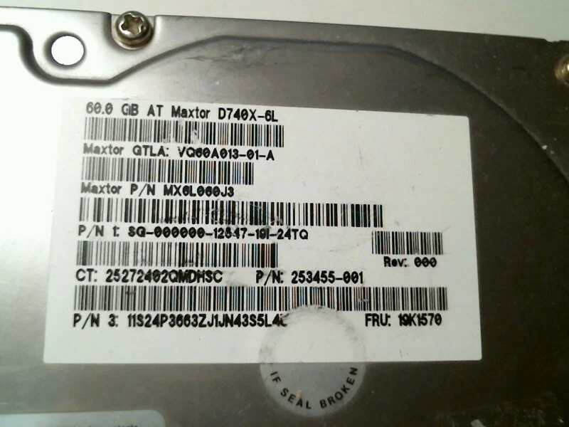 IDE Hard Disk Drive Maxtor AT D740X-6L MX6L060J3 253455-001 19K1570 60GB - image 3