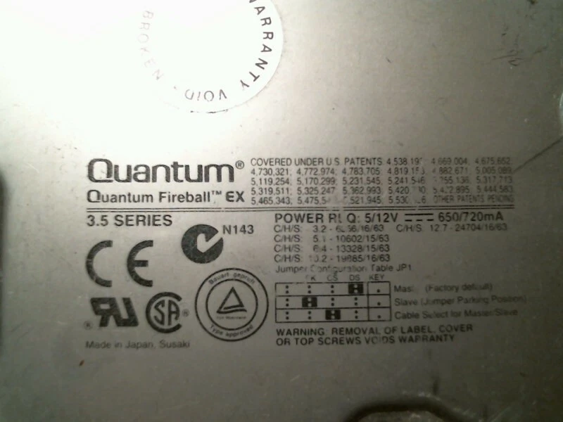 IDE Hard Disk Drive Quantum Fireball EX EX10A013 01-B 10.2AT - image 2