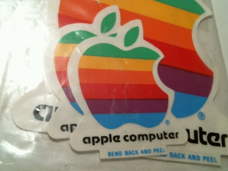 Super rare - Original Vintage Apple Computer stickers - rainbow logo - image 2