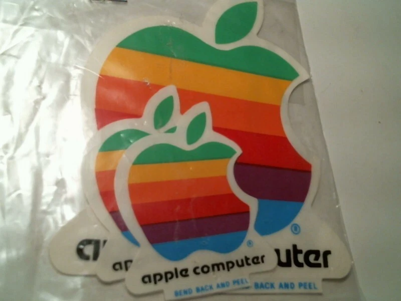 Super rare - Original Vintage Apple Computer stickers - rainbow logo - image 3