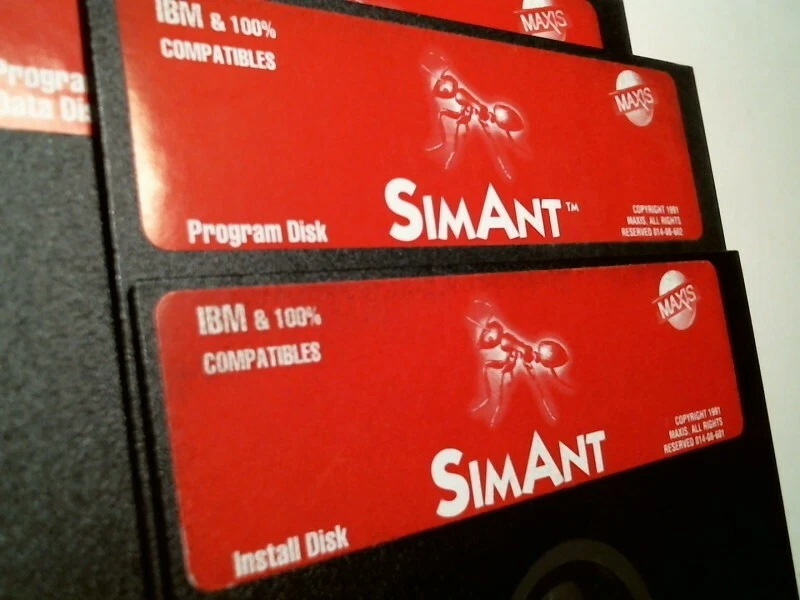 SimAnt Maxis 1991 - set of 5.25" floppy disks - IBM and 100% compatibles - image 2