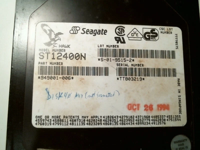 SCSI Hard Disk Drive ST12400N Seagate Hawk 949001-006 S-01-8515-2 - image 2