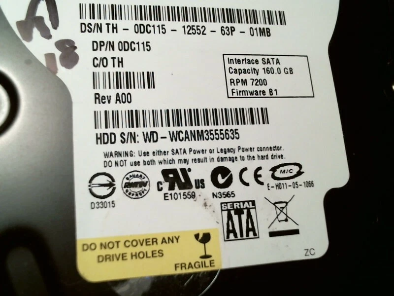 SATA Hard Disk Drive Western Digital Caviar SE WD1600JS-75NCB1 160GB WD1600JS - image 3