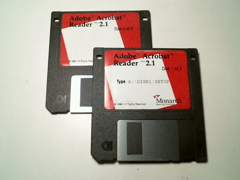 Monarch Marking Systems - 1996 Adobe Acrobat Reader 2.1 - two 3.5" floppy disks