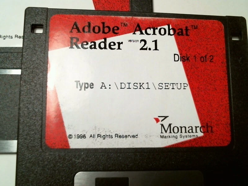 Monarch Marking Systems - 1996 Adobe Acrobat Reader 2.1 - two 3.5" floppy disks - image 2