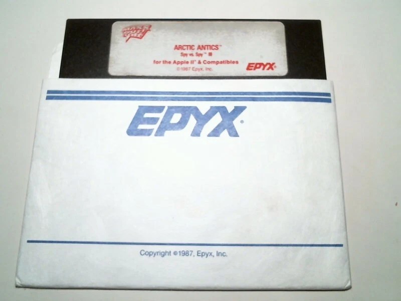 5.25" floppy disk - Epyx Arctic Antics Spy vs. Spy III Apple II 1987 Maxx Out!