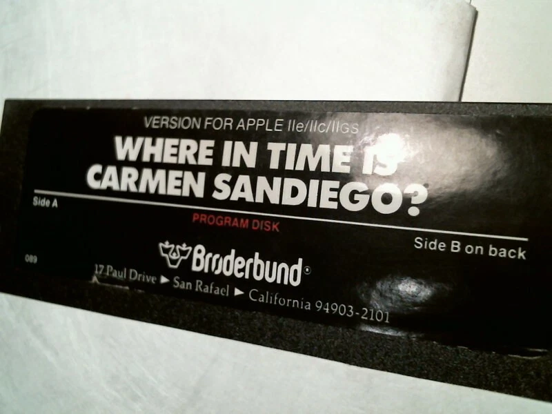 5.25" floppy disks - Where in Time is Carmen Sandiego? Broderbund Apple II game - image 2