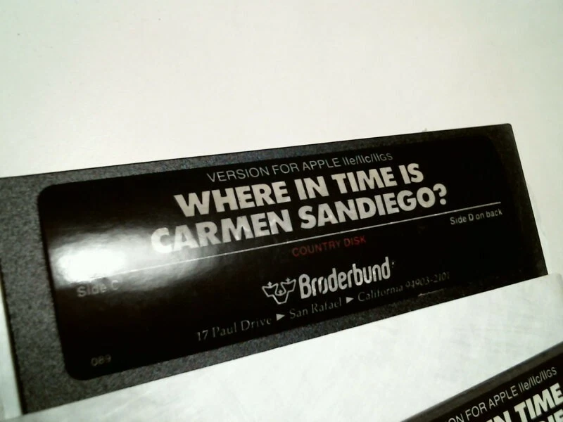 5.25" floppy disks - Where in Time is Carmen Sandiego? Broderbund Apple II game - image 3