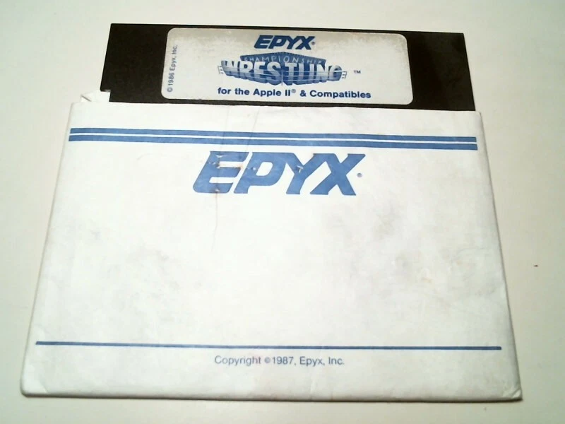 5.25" floppy disk - Epyx Championship Wrestling Apple II 1986 game