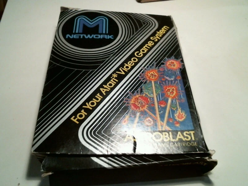 Original box + manual + video game cartridge ATARI M Network Astroblast Mattel