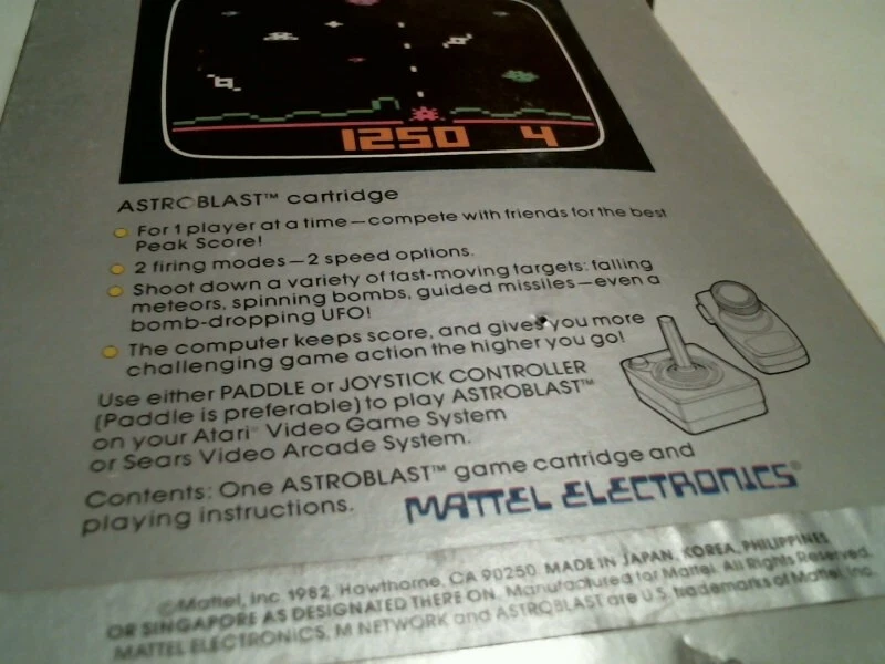 Original box + manual + video game cartridge ATARI M Network Astroblast Mattel - image 4