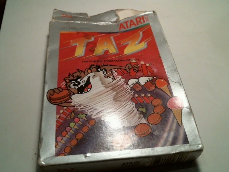 Original box + video game cartridge ATARI TAZ Tasmanian Devil 2600 VCS 1983