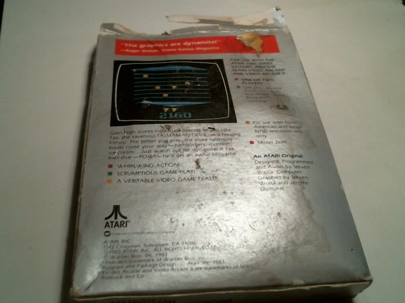 Original box + video game cartridge ATARI TAZ Tasmanian Devil 2600 VCS 1983 - image 2