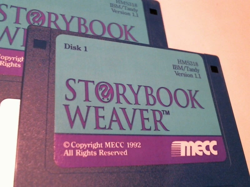 Mecc Storybook Weaver IBM/Tandy 1992 Ver 1.1 HMS318- two 3.5" floppy disks - image 2