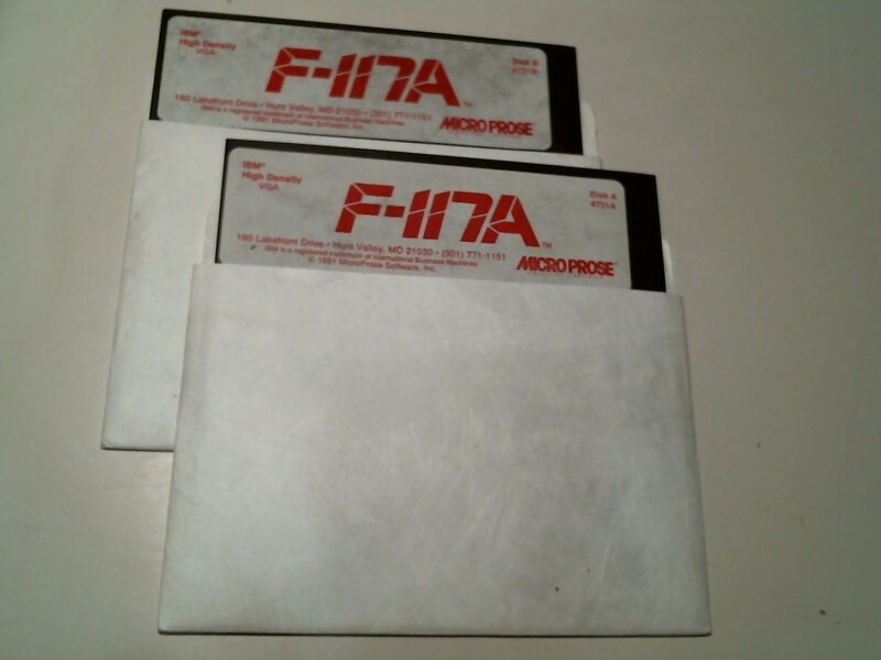 Rare F-117A Microprose 1991 Nighthawk Stealth Fighter game - 5.25" floppy disks