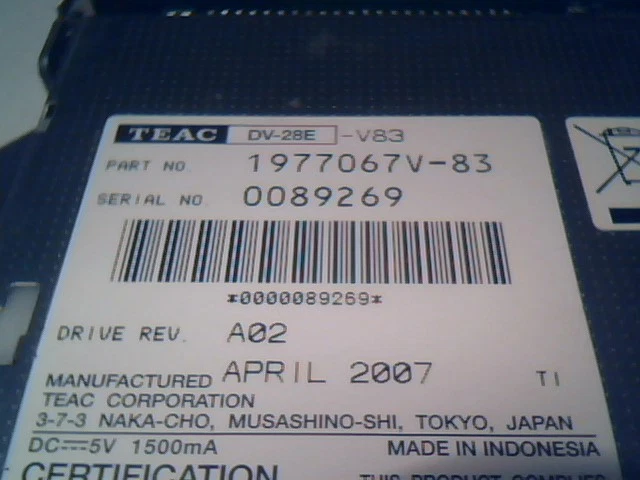371-2283-01 SUN X2100M2/X2200M2 DVD-ROM DRIVE TEAC DV-28E-V83 1977067V-83 A02 - image 5
