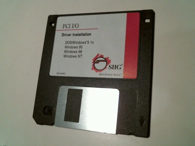 SIIG PCI I/O Driver Installation Windows 3.1x 95 98 NT - 3.5" floppy disk
