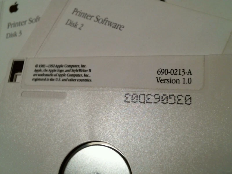 Apple Mac StyleWriter II Ver 1 installation printer software - 3.5" floppy disks - image 3