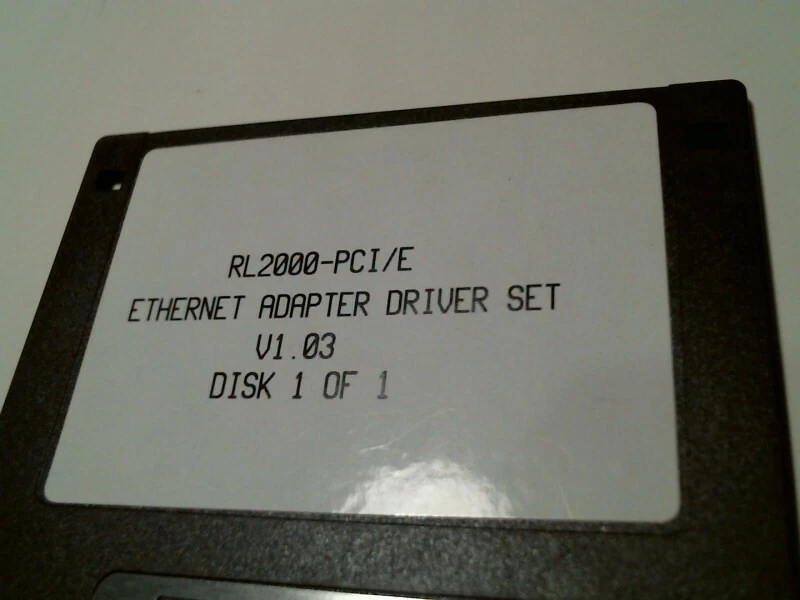 RL2000-PCI/E Ethernet Adapter Driver Set V1.03 - 3.5" floppy disk - image 2