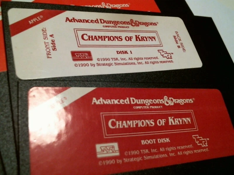 Advanced Dungeons and Dragons Champions of Krynn Apple game - 5.25" floppy disks - image 2
