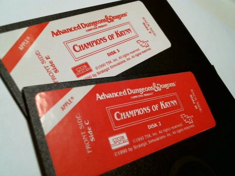Advanced Dungeons and Dragons Champions of Krynn Apple game - 5.25" floppy disks - image 3