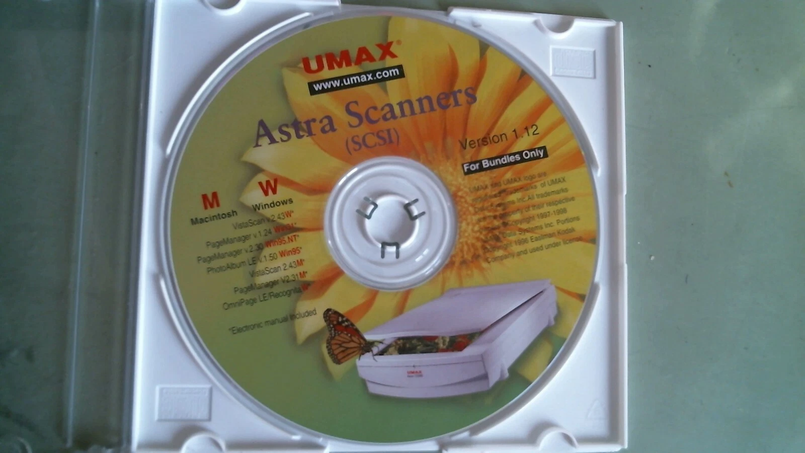 CD - Astra Scanners SCSI UMax Version 1.12 - for Macintosh and Windows