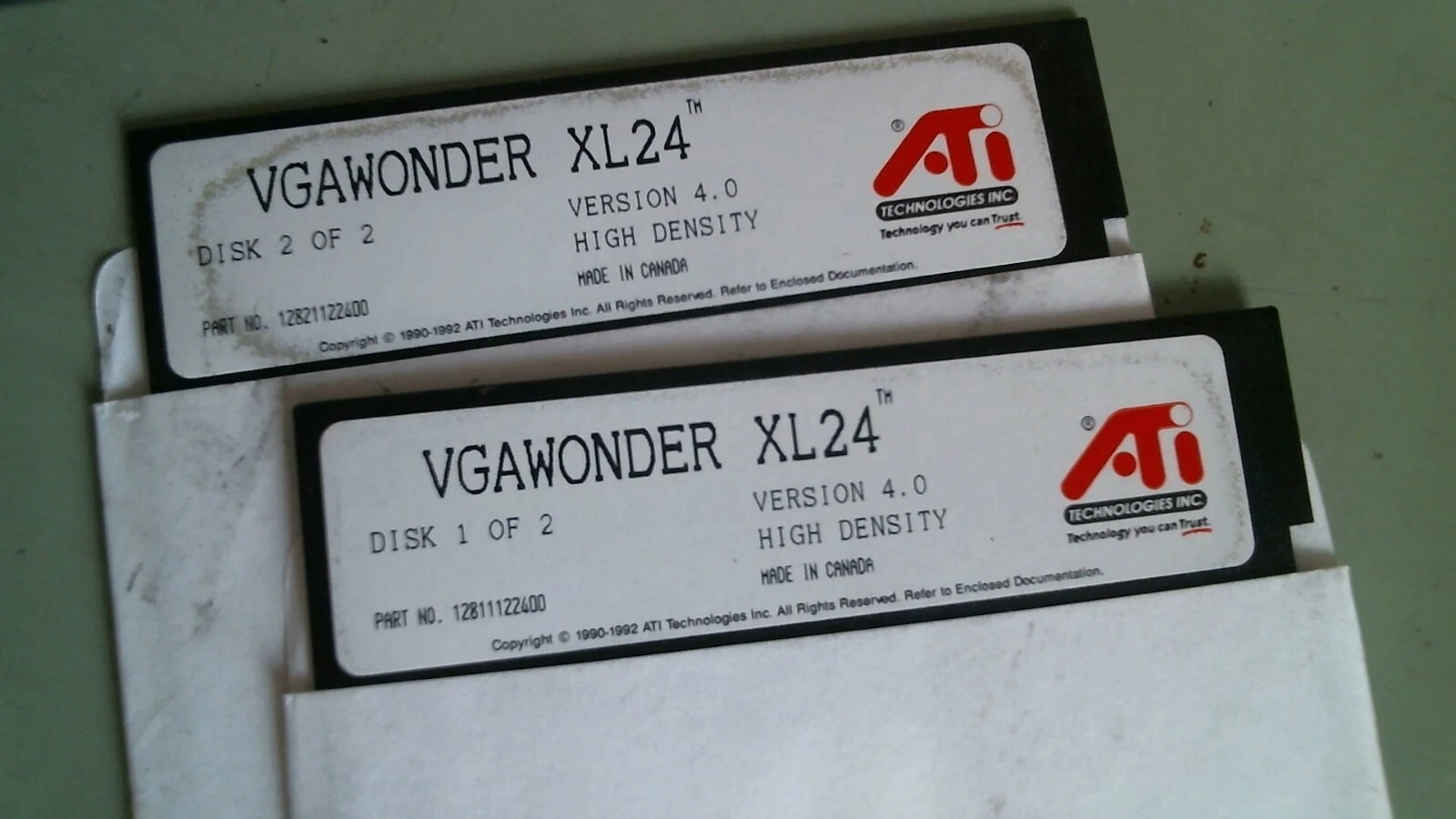 VGAWonder XL24 ATI Technologies Version 4.0 high density - 5.25 floppy disks