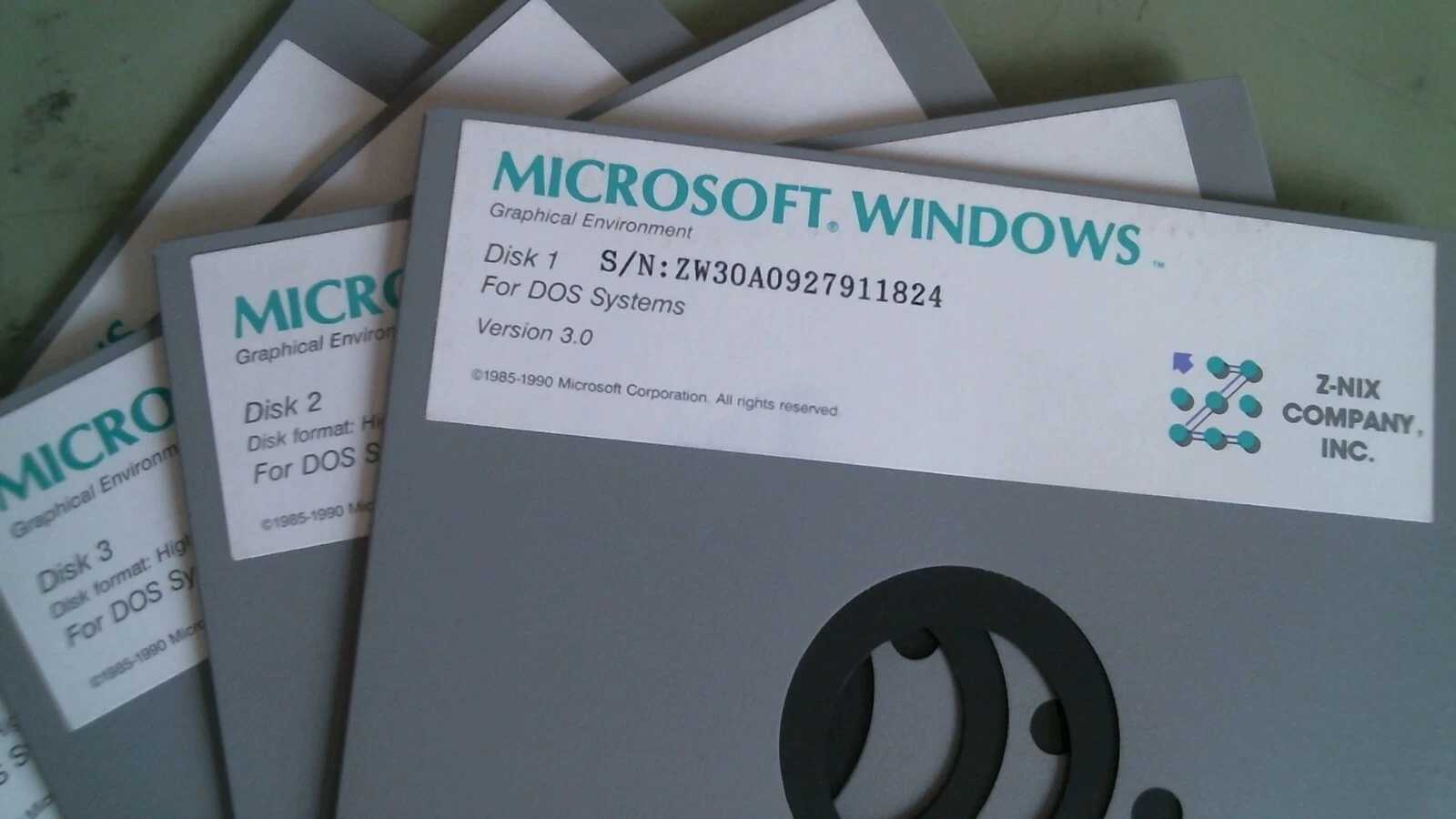 Microsoft Windows Graphical Environment Ver 3.0 Z-Nix DOS - 5.25 floppy disks - image 2