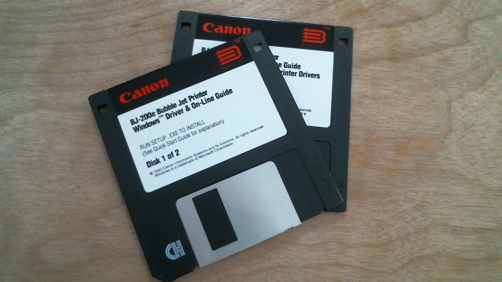 Canon BJ-200e Bubble Jet Printer Driver Guide Windows DOS - 3.5" floppy disks