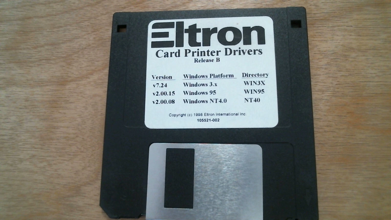 Eltron Card Printer Drivers Release B - 3.5" floppy disk