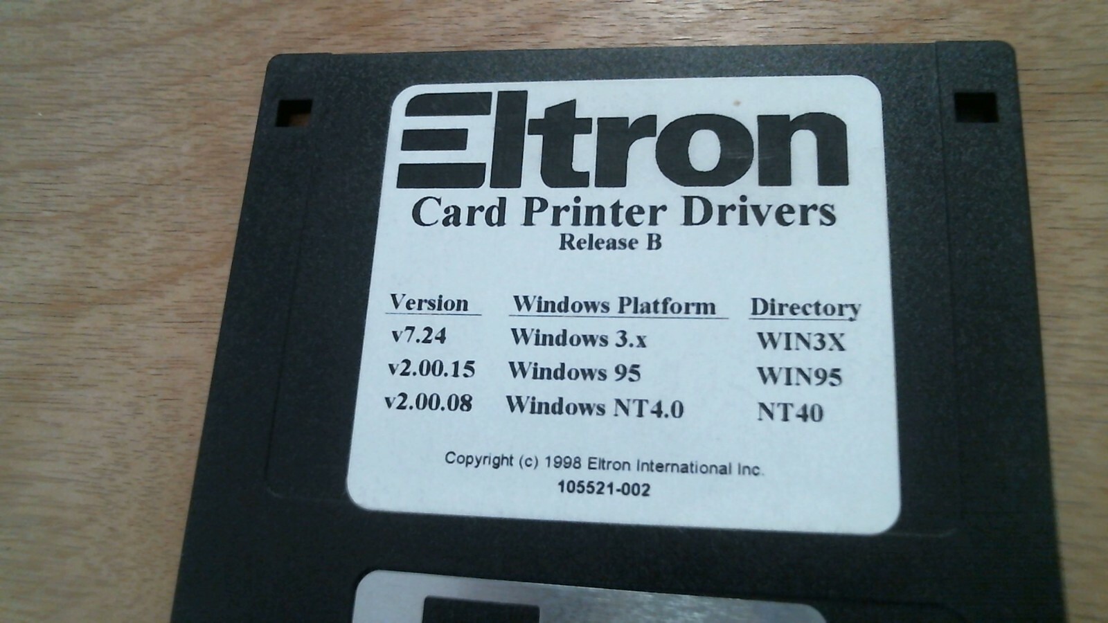 Eltron Card Printer Drivers Release B - 3.5" floppy disk - image 2
