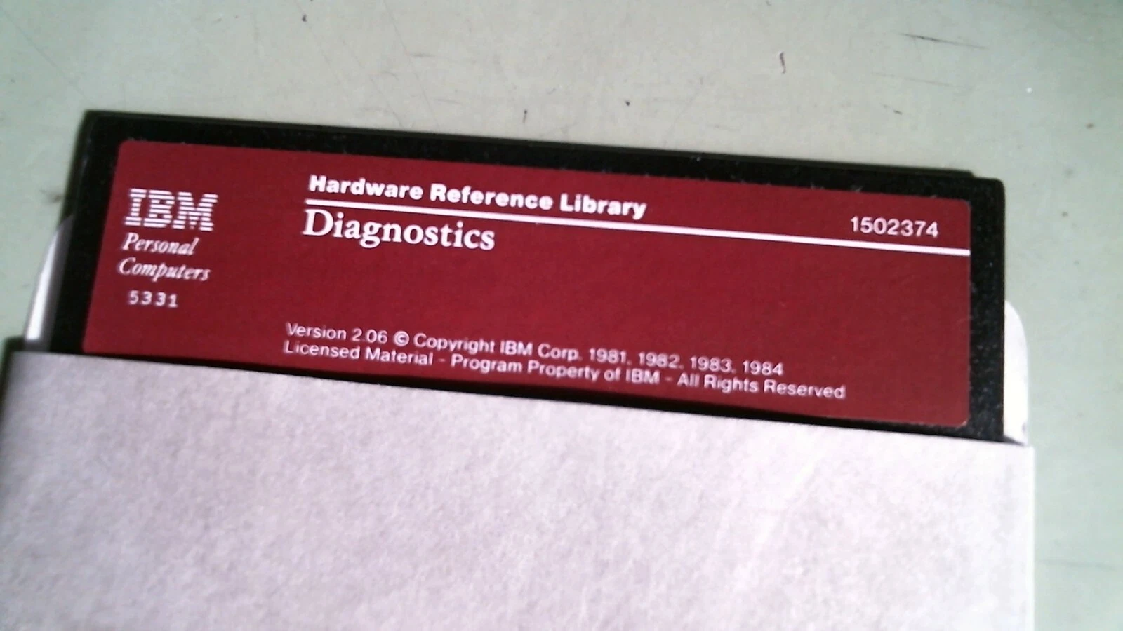 IBM Hardware Reference Library Diagnostics Ver 2.06 1502374 - 5.25 floppy disk - image 2